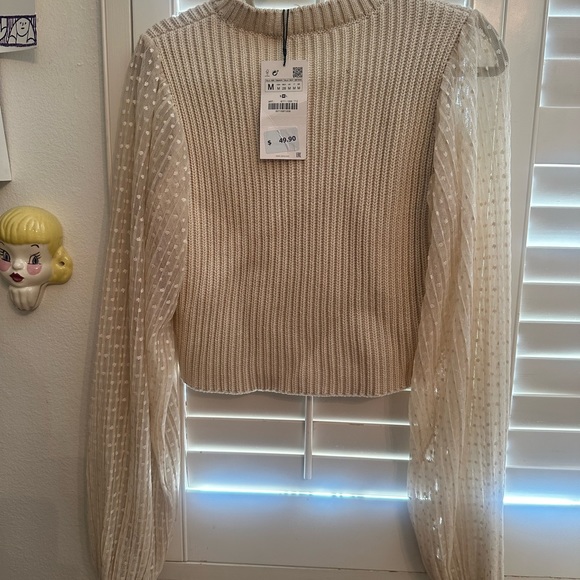 NWT Lace beige Zara Sweater!! - Picture 3 of 3